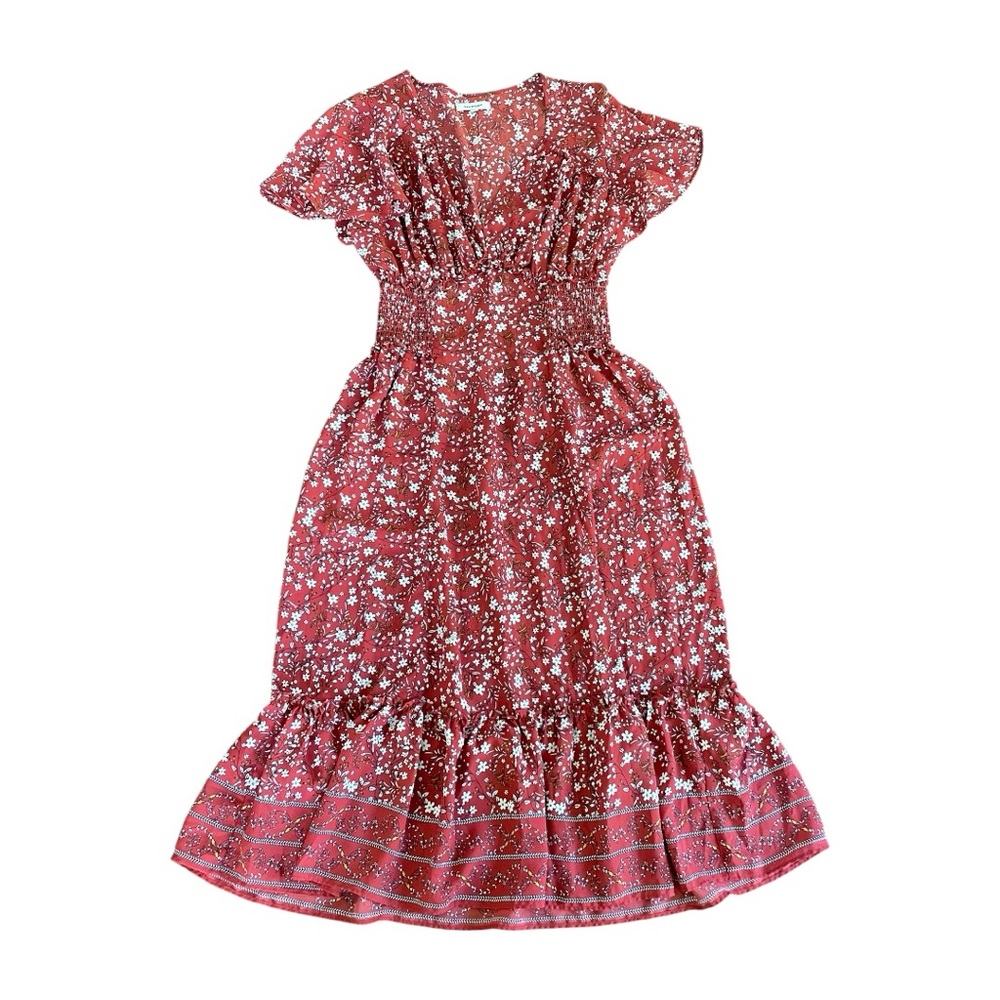 Max Studio Red Floral Dress